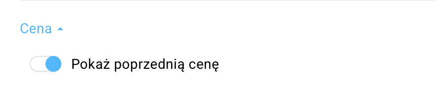 przełącznik umożliwiający wyświetlanie poprzedniej ceny