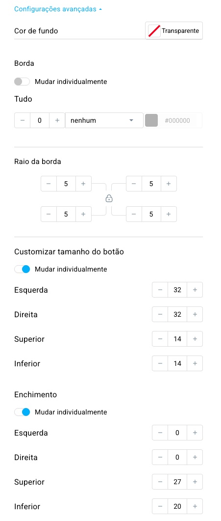 botão definições avançadas.