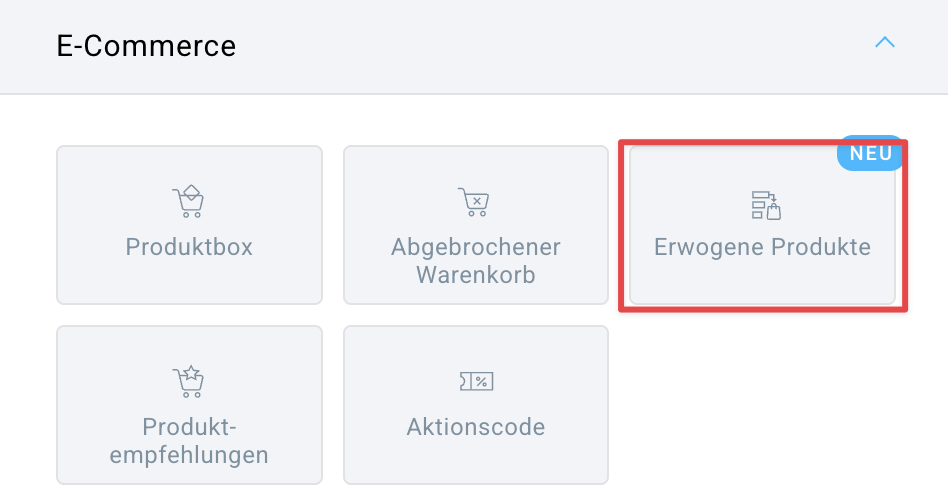 Block Erwogene Produkte in einer Automatisierungsnachricht