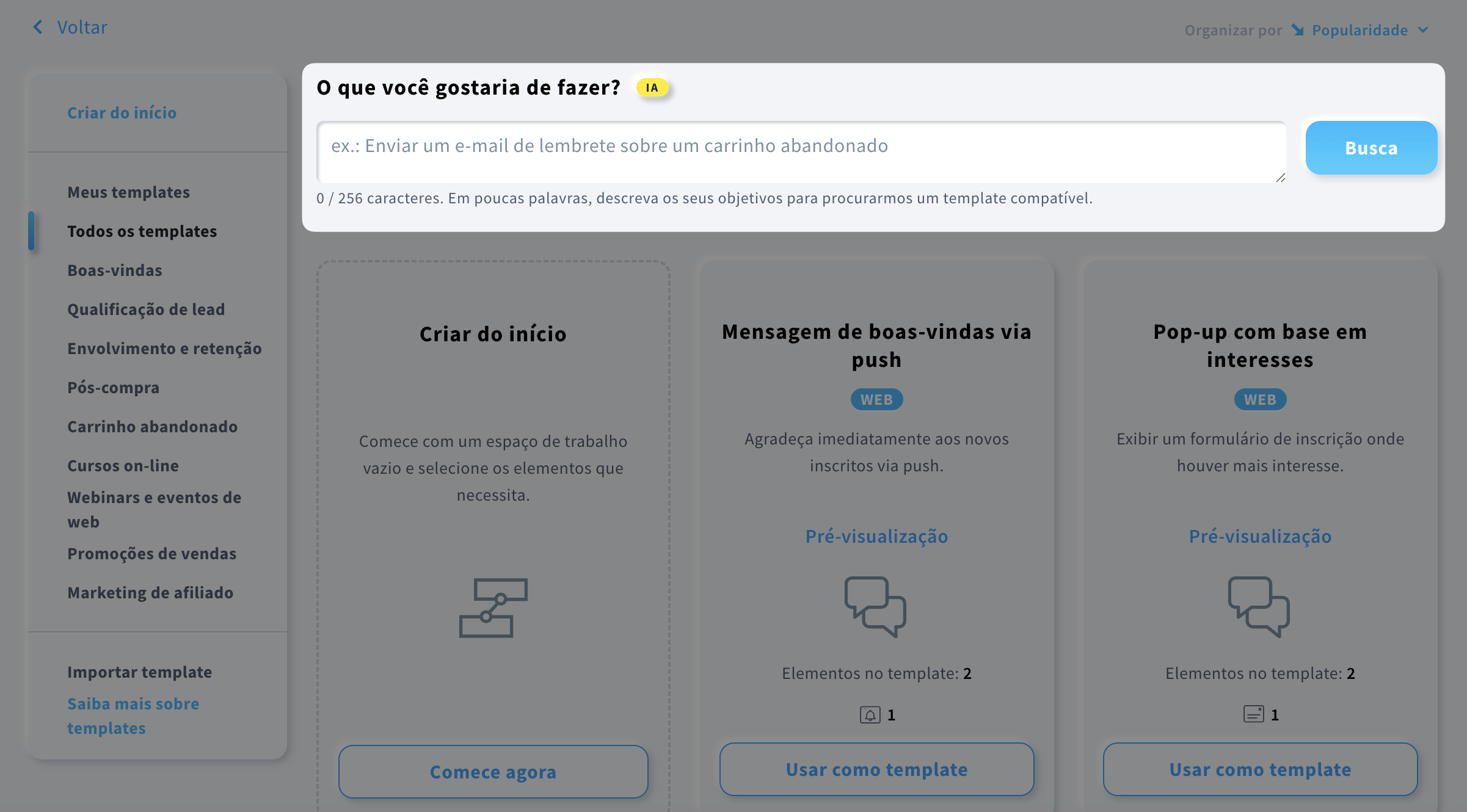 Assistente de Modelos com IA em GetResponse.