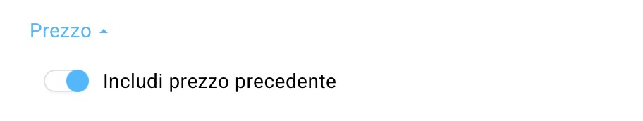 Attiva/disattiva la visualizzazione del prezzo precedente