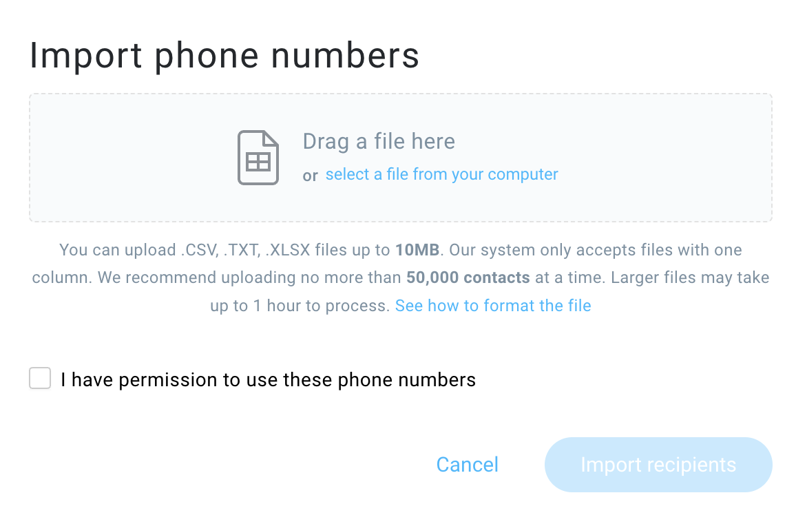 Importing a file with numbers.