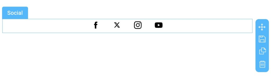 Social-Media-Symbole im GetResponse-Nachrichteneditor.