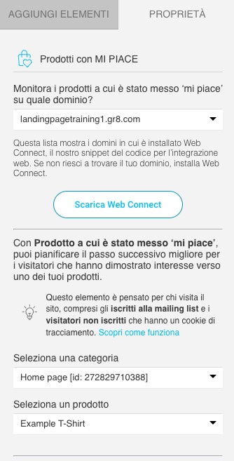 proprietà del prodotto condizione gradita