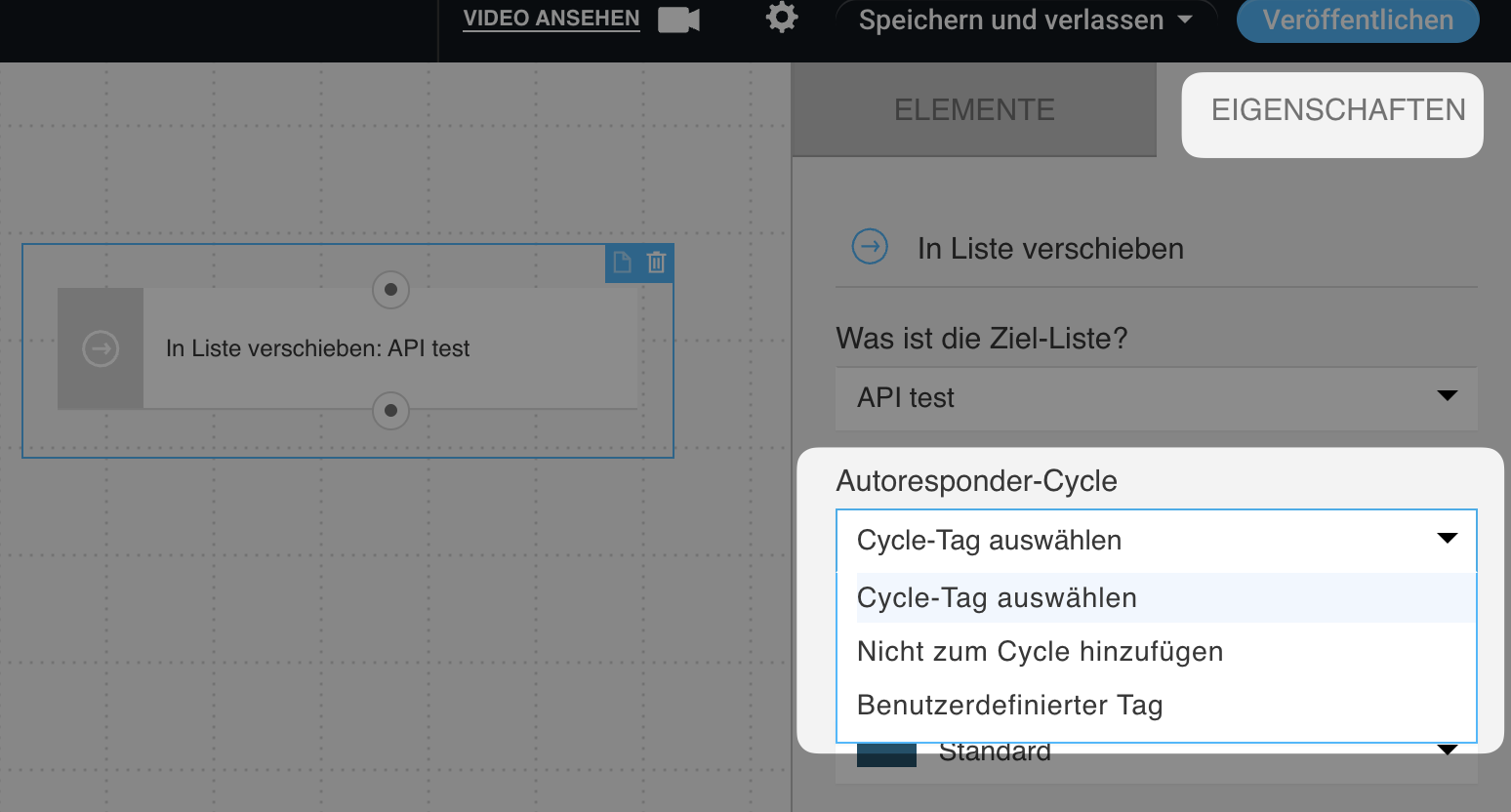 Tag im Autoresponder‑Zyklus auswählen