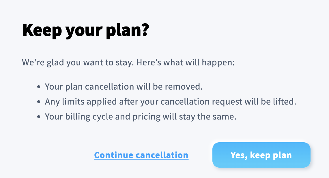 Confirmation of account reactivation.