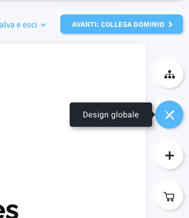 design globale del sito web