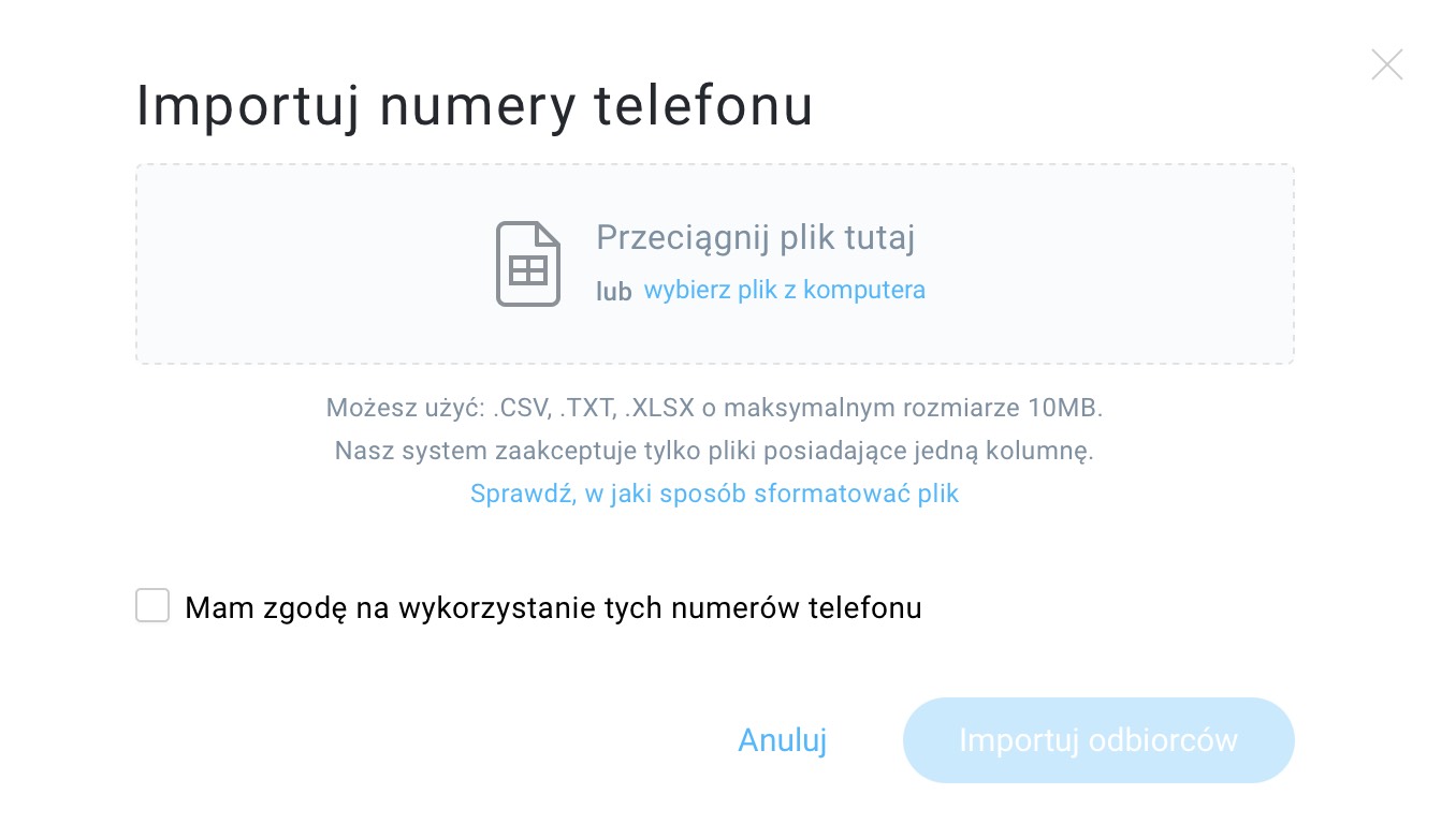 Importowanie pliku z liczbami.