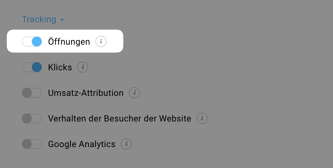 Öffnet einen Umschalter, mit dem sich die Nachverfolgung der Öffnungsrate für eine Nachricht deaktivieren lässt.