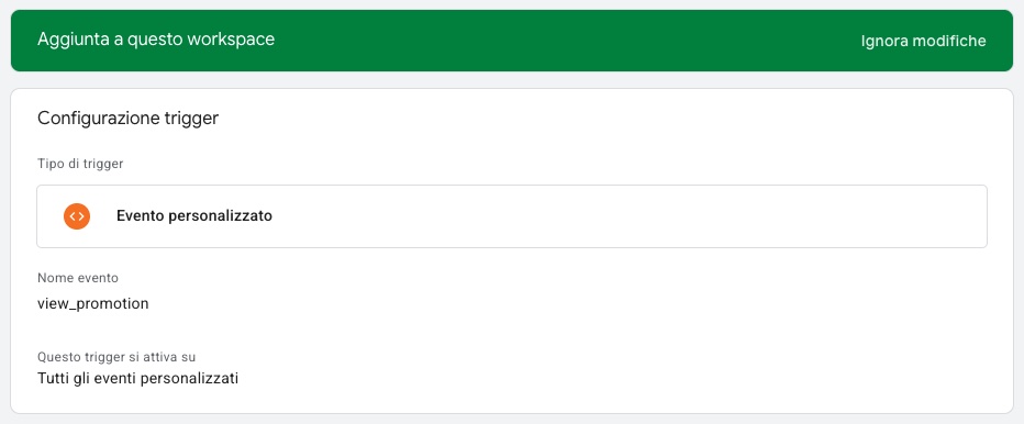 Configurazione di trigger per eventi personalizzati in GTM