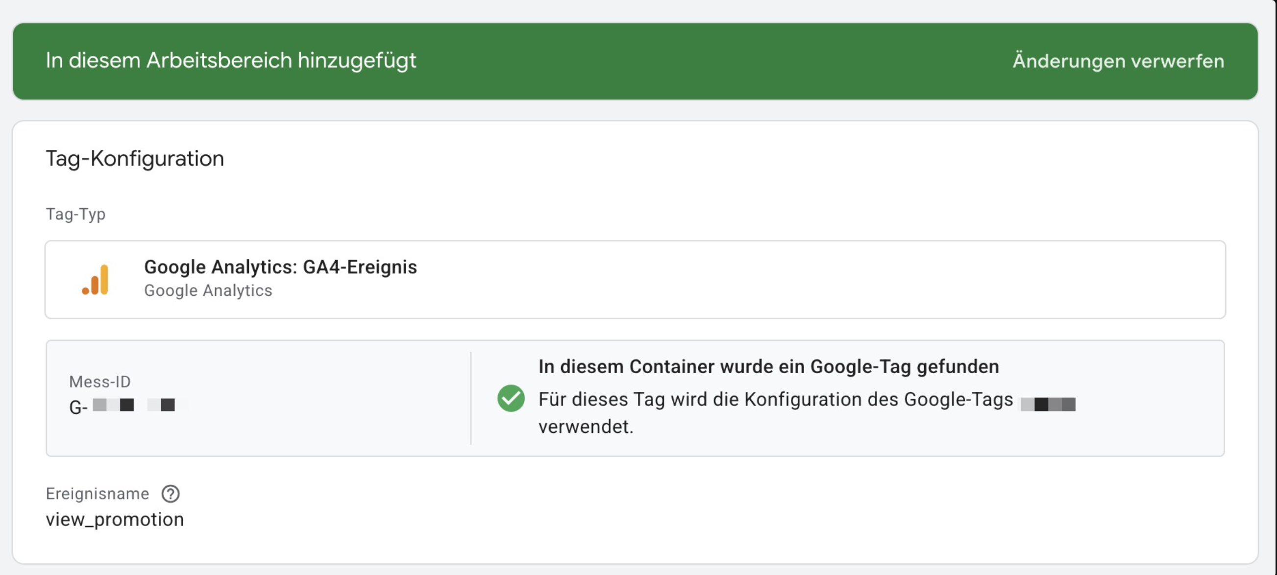 Tag-Konfiguration im Google Tag Manager
