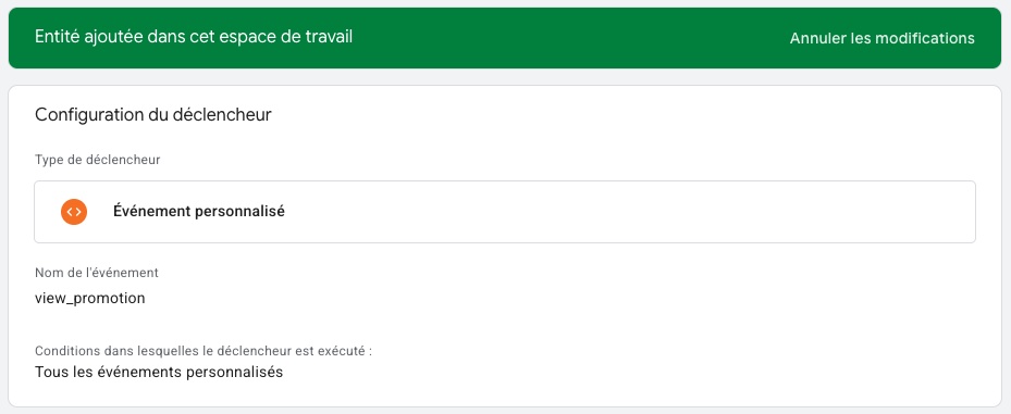 Configuration de déclencheurs d'événements personnalisés dans GTM