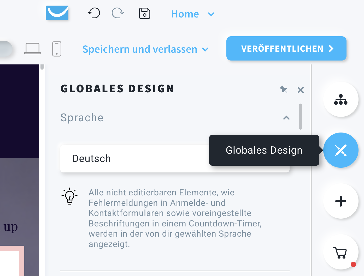 landing page Globales Design