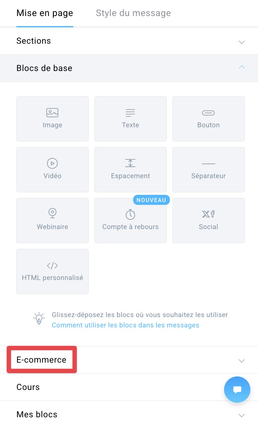 Rubrique E-commerce. 