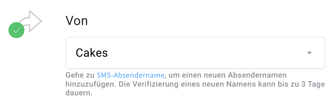 SMS-Absendernamen auswählen