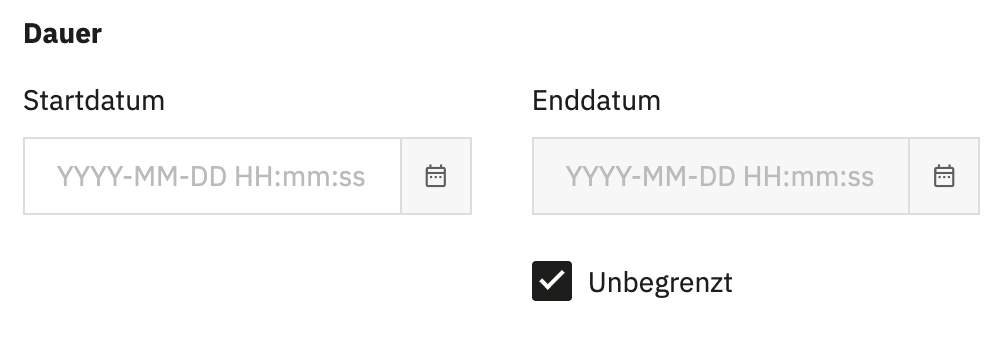 Einstellungen für Daten