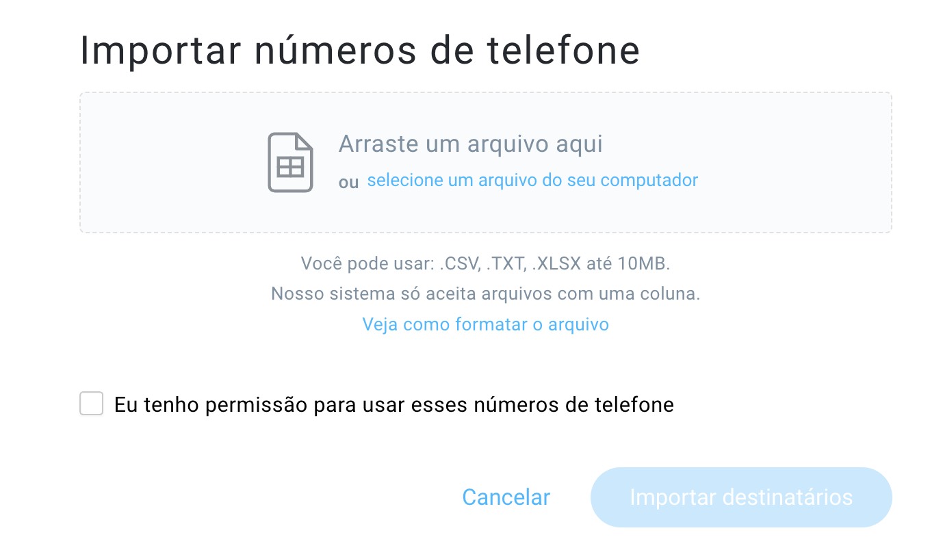 Importação de um ficheiro com números.