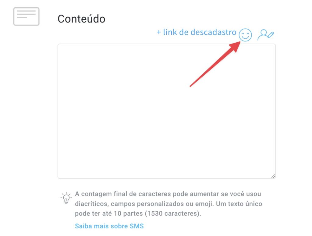 Usar emojis nas mensagens SMS.