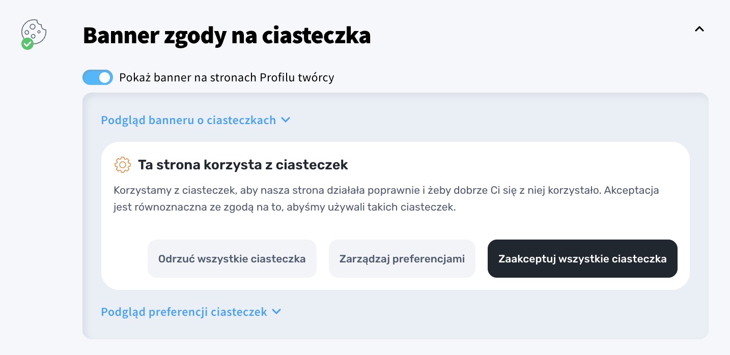 Banner zgody na ciasteczka.