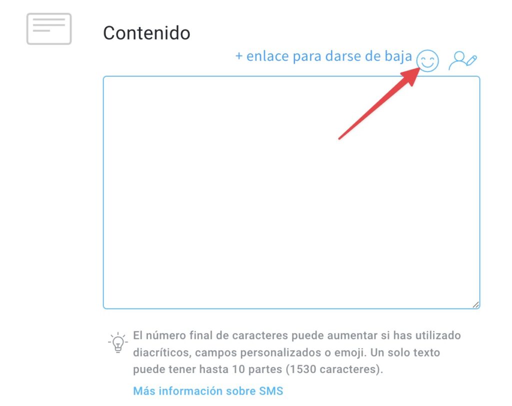 Usar emojis en SMS.