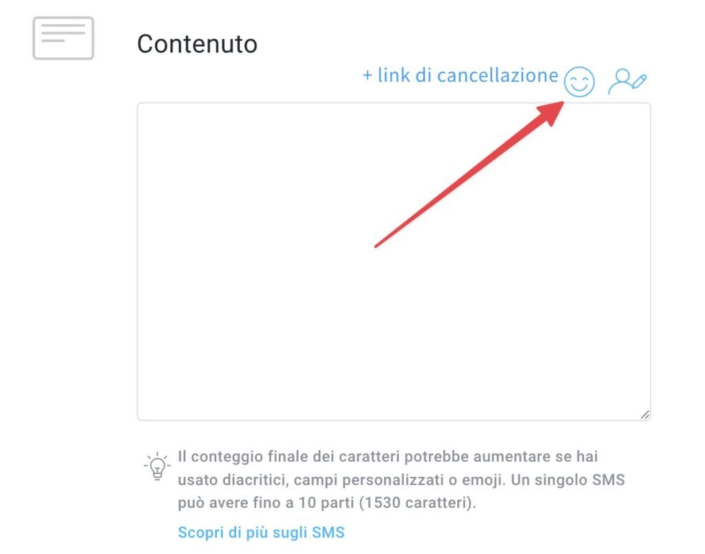 Utilizzo delle emoji negli SMS.