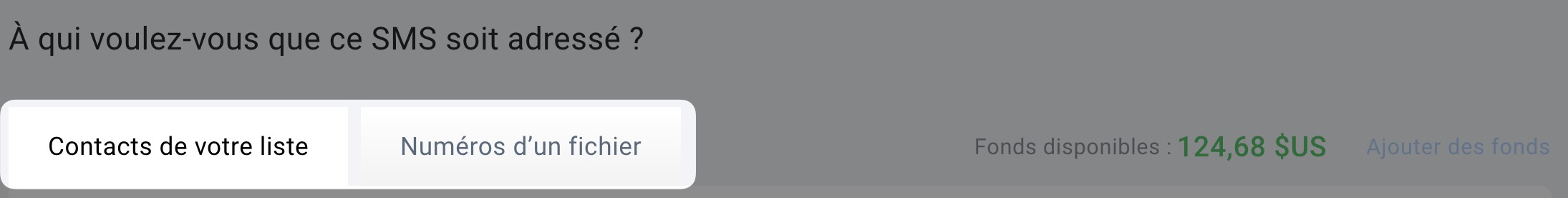 Vous choisissez si vous souhaitez envoyer le message aux contacts d'une liste sélectionnée dans votre compte GetResponse ou aux contacts importés à partir d'un fichier.