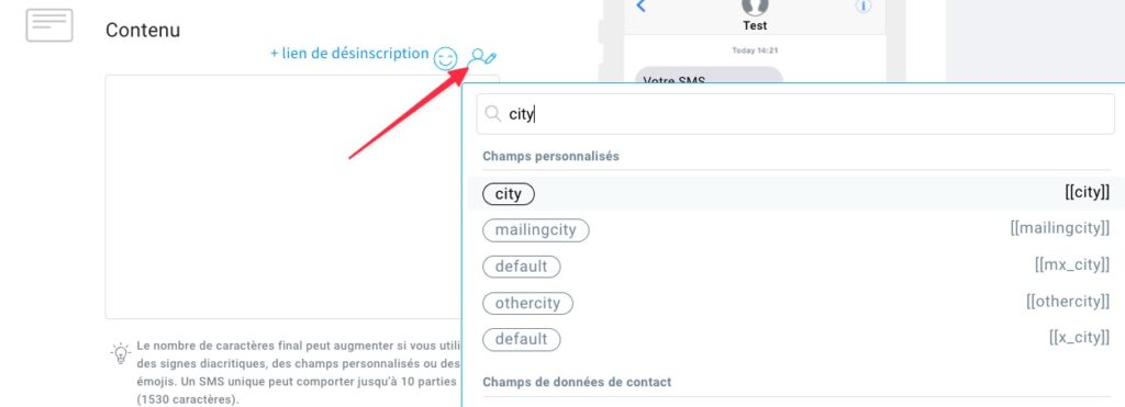 Personnalisation des champs personnalisés.