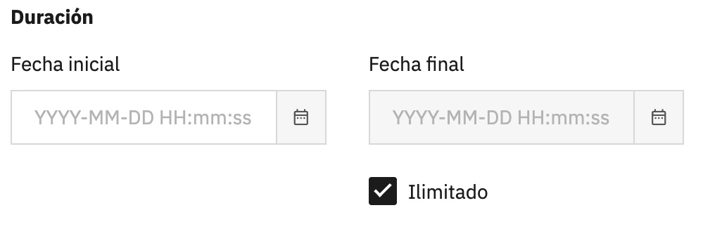 Configuración de fecha