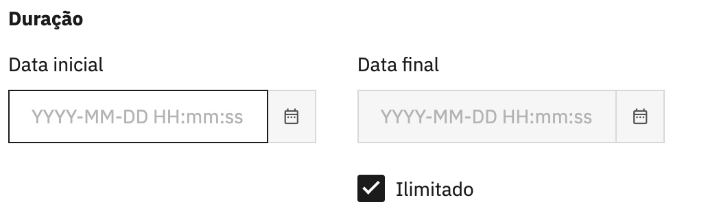 Configurações de data