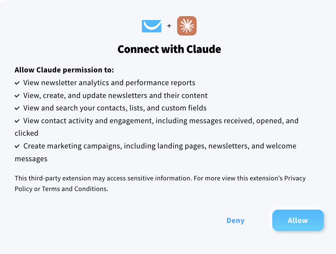 GetResponse's connection with Claude