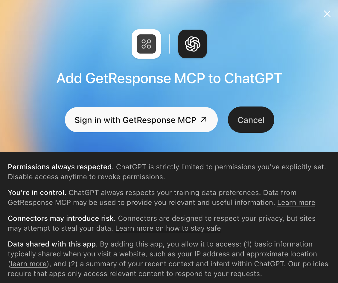 ChatGPT connection with GetResponse