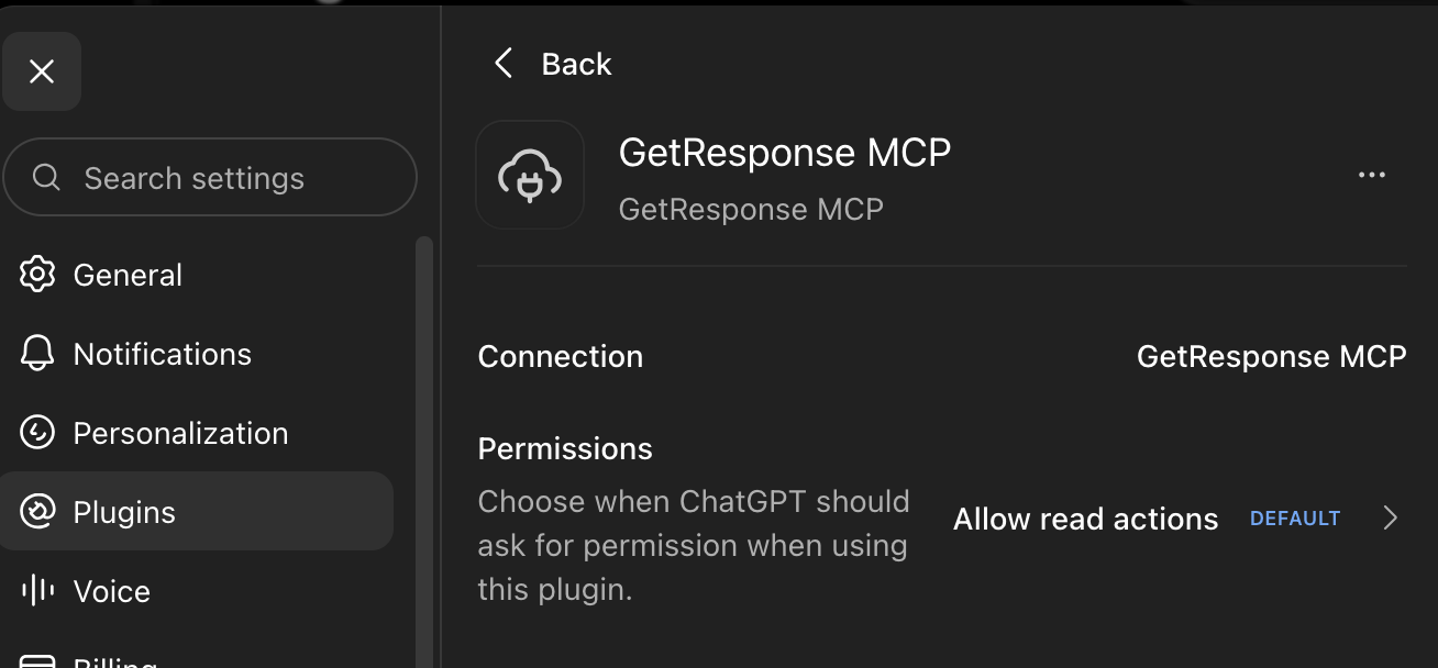 Tool's permissions within ChatGPT
