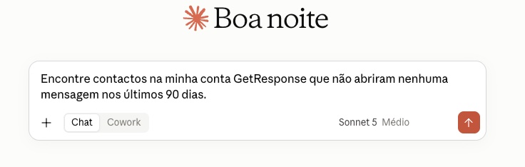 Exemplo de conversa com Claude