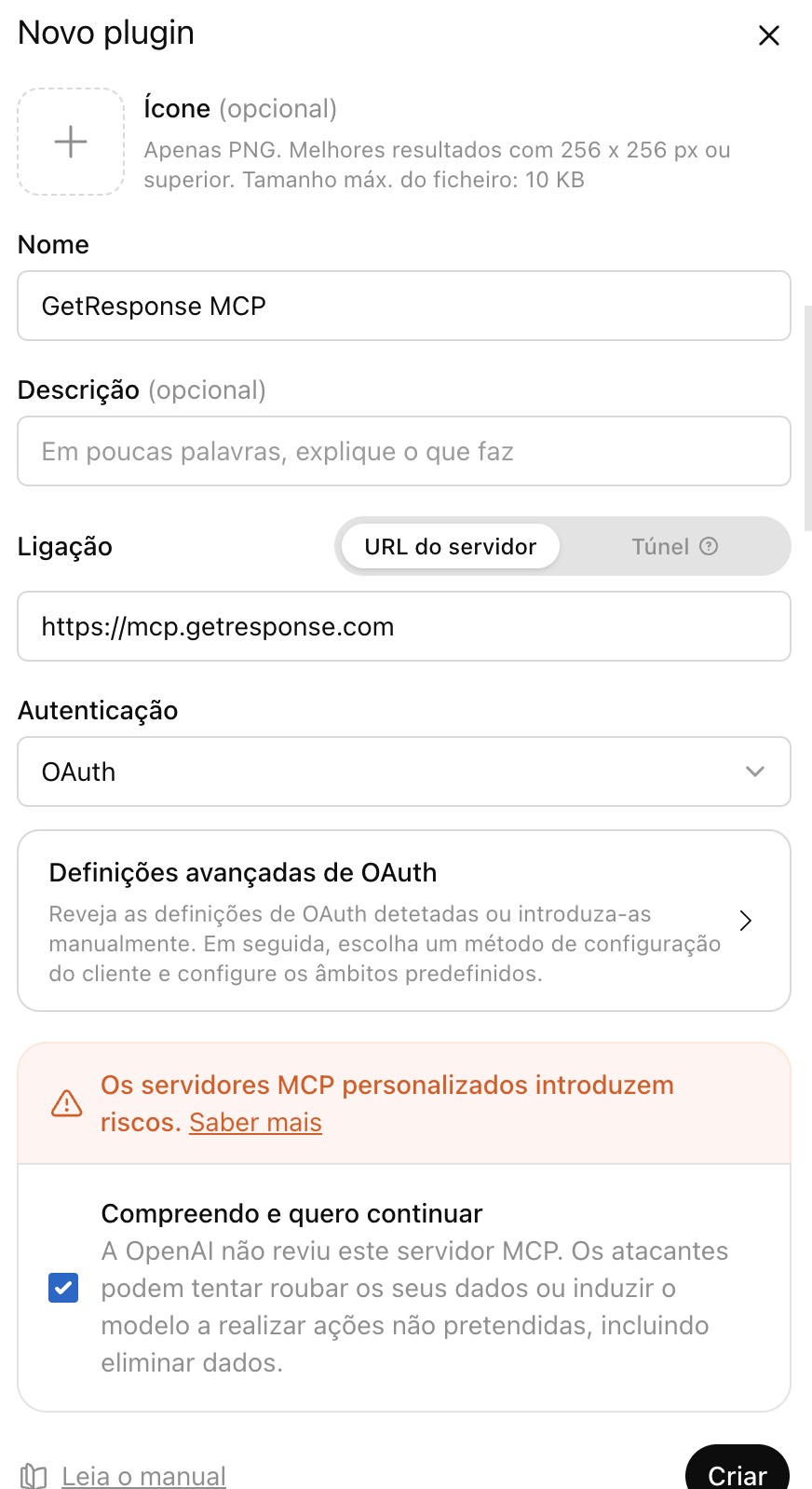 Configuração de plugins no ChatGPT