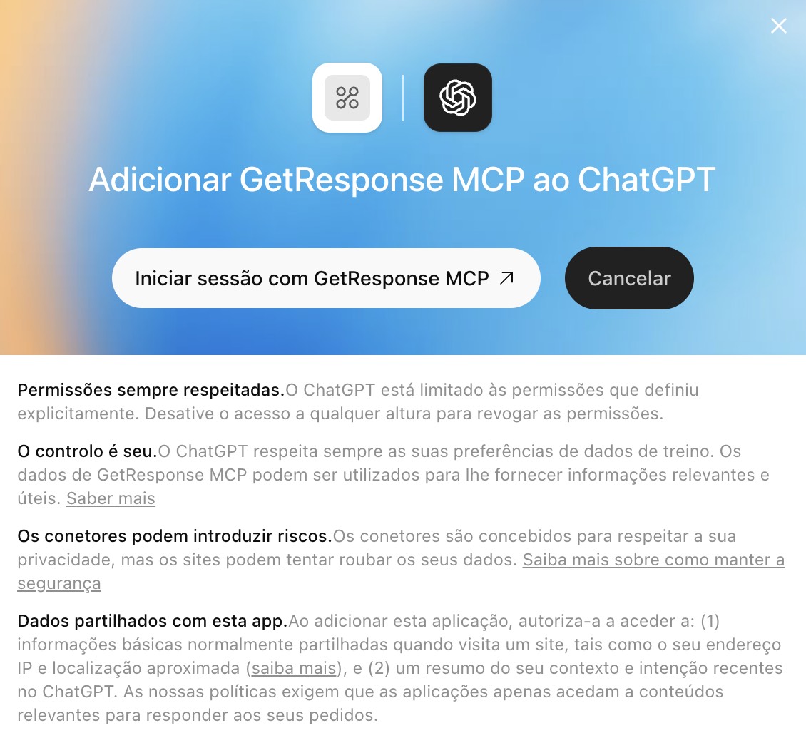 Ligação ChatGPT com GetResponse