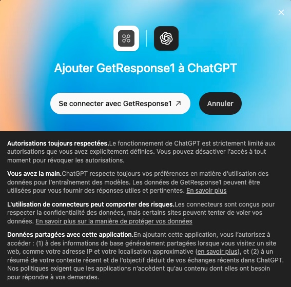 Connexion de ChatGPT avec GetResponse