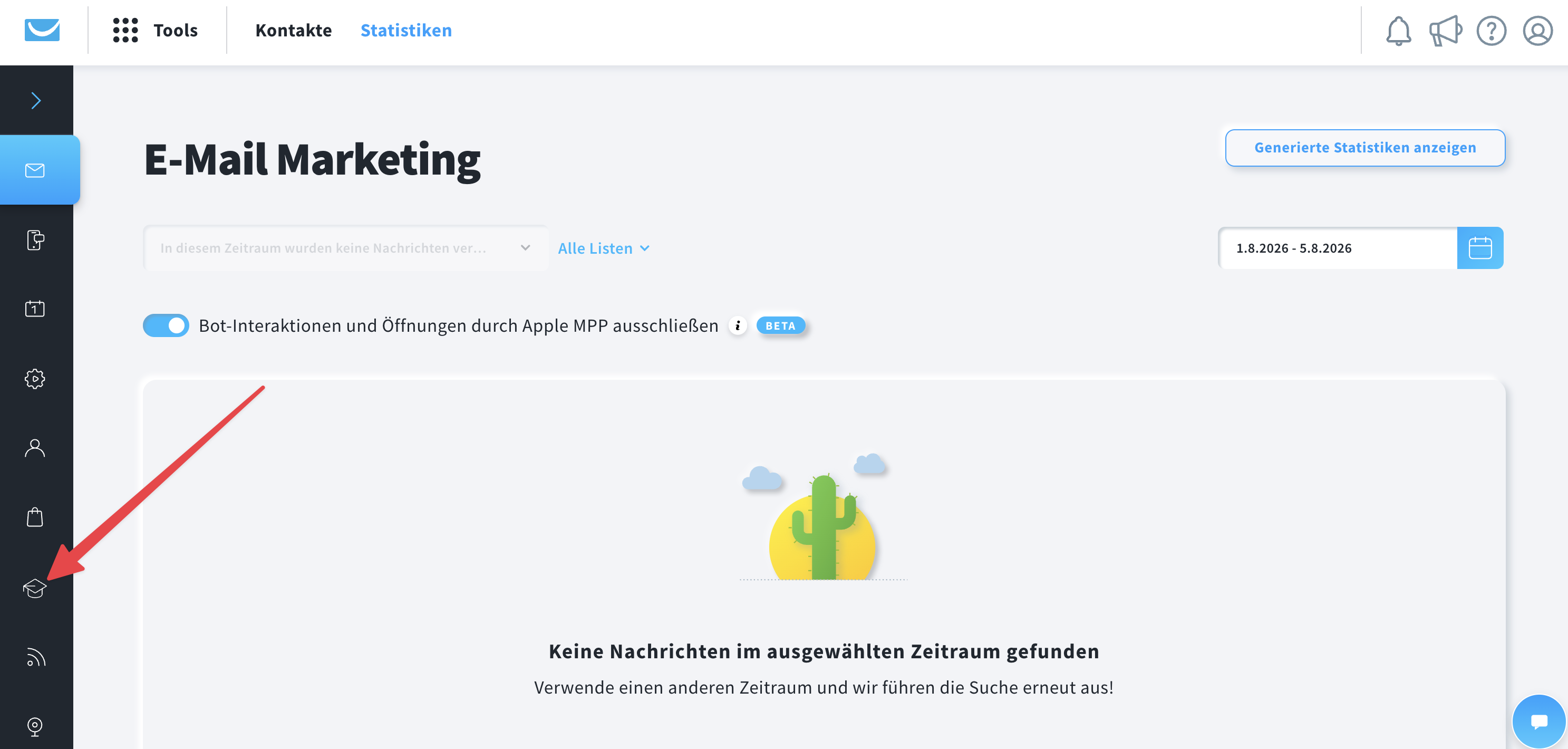 Kurssymbol im Reiter Statistiken.