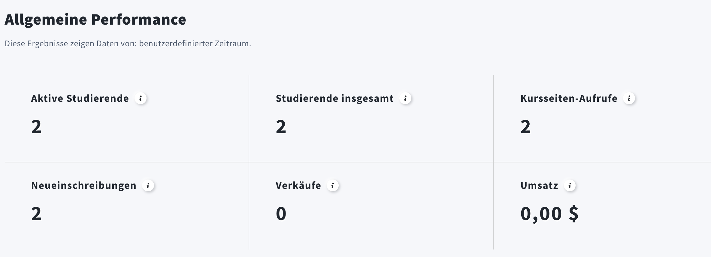 Allgemeine Leistungen in den Kursberichten.