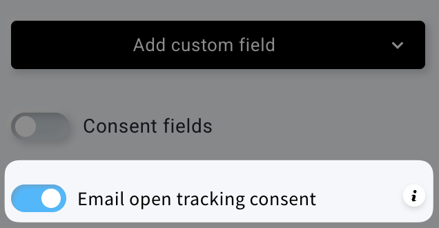 Email open tracking consent setting enabled.