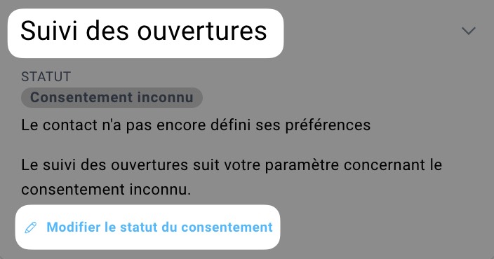 Options de consentement (Accordé, Refusé, Inconnu) lors de la création d'un segment.