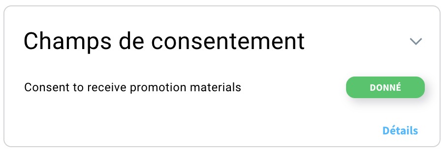 Case à cocher indiquant que le consentement a été donné pour recevoir des communications promotionnelles.