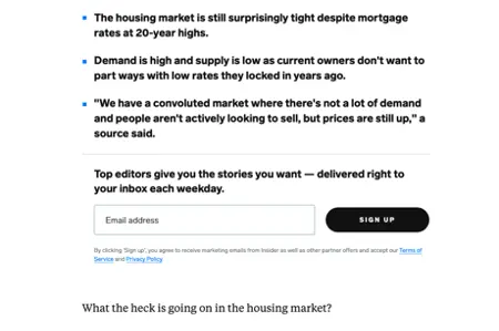 Incontent signup form example.